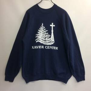 80s 90s USA製 フルーツオブザルーム FRUIT OF THE LOOM スウェット ネイビー XLサイズ ザビエルセンター XAVIER CENTER