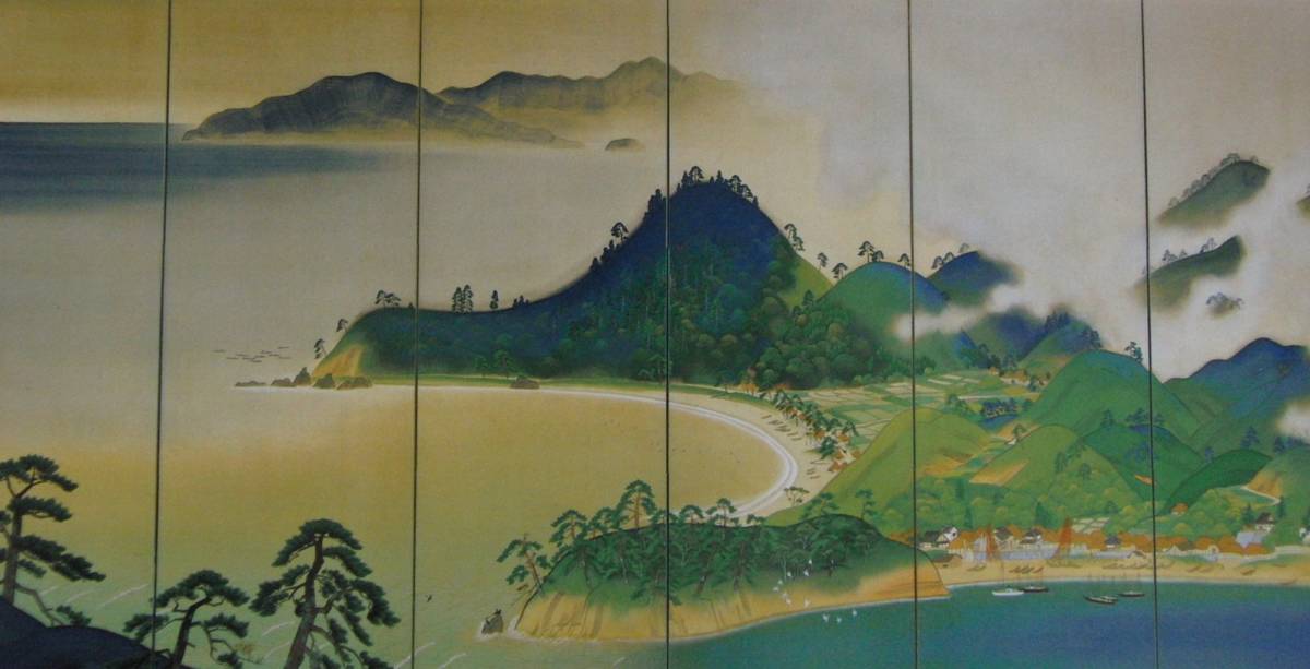 Matsuoka Eikyu, Satsuki Matsu Hamamura, Un rare livre d'art encadré grand format, Livré avec un passe-partout personnalisé et un tout nouveau cadre japonais, livraison gratuite, Peinture, Peinture à l'huile, Nature, Peinture de paysage