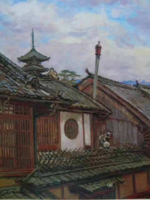 Hiromitsu Nakazawa, Auberge de jeunesse Nara, Un rare livre d'art encadré grand format, Livré avec un passe-partout personnalisé et un tout nouveau cadre japonais, livraison gratuite, Peinture, Peinture à l'huile, Nature, Peinture de paysage