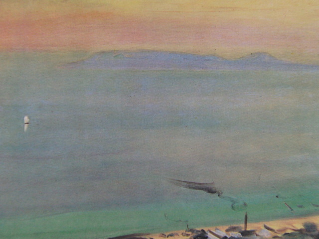 Takeji Fujishima, Vue lointaine depuis Yashima, Un rare livre d'art encadré grand format, Livré avec un passe-partout personnalisé et un tout nouveau cadre japonais, livraison gratuite, Peinture, Peinture à l'huile, Nature, Peinture de paysage