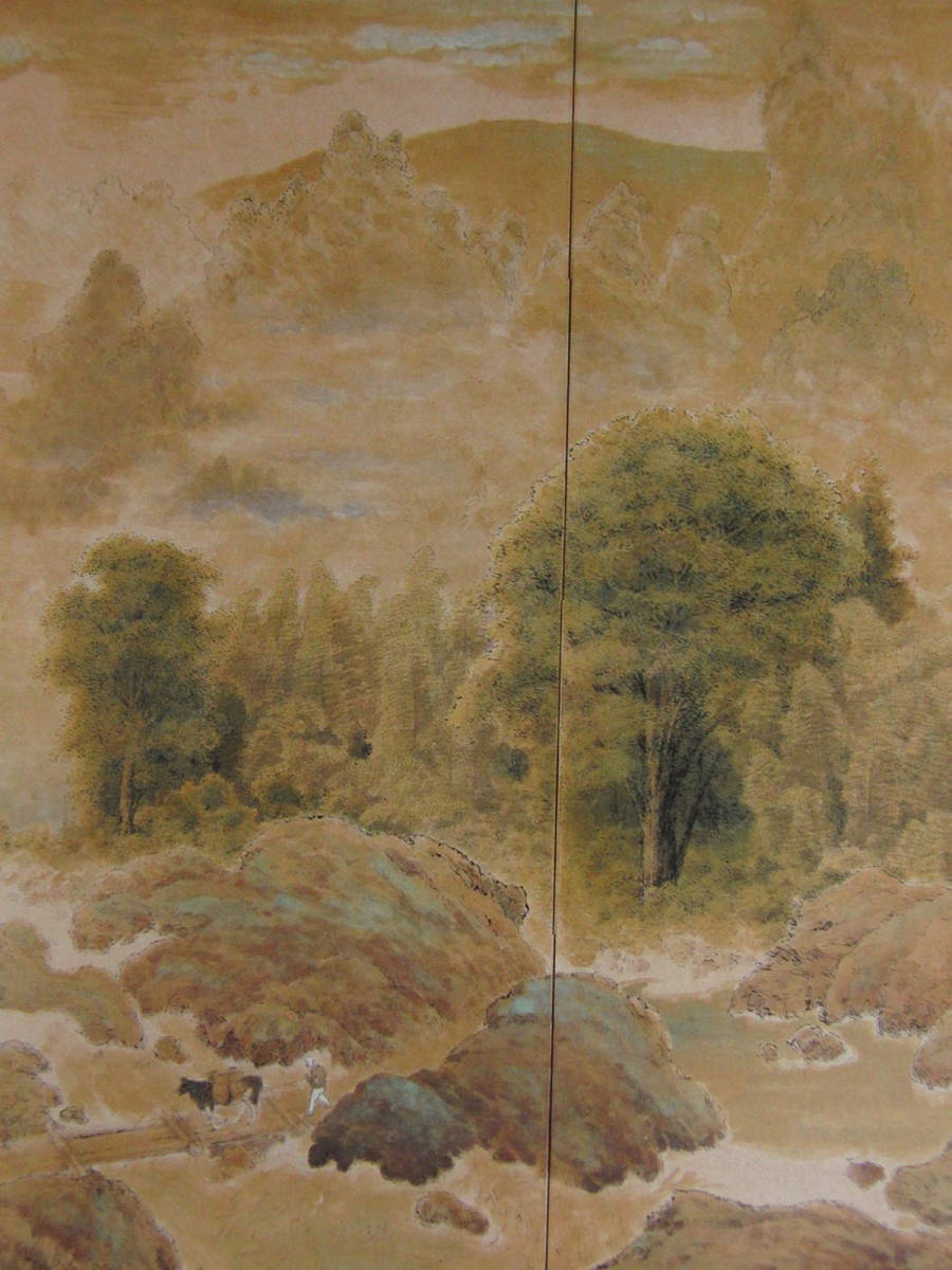 Toyoyama Tagawa, Yabakei Landscape, A rare large-format framed art book, Comes with custom mat and brand new Japanese frame, free shipping, Painting, Oil painting, Nature, Landscape painting