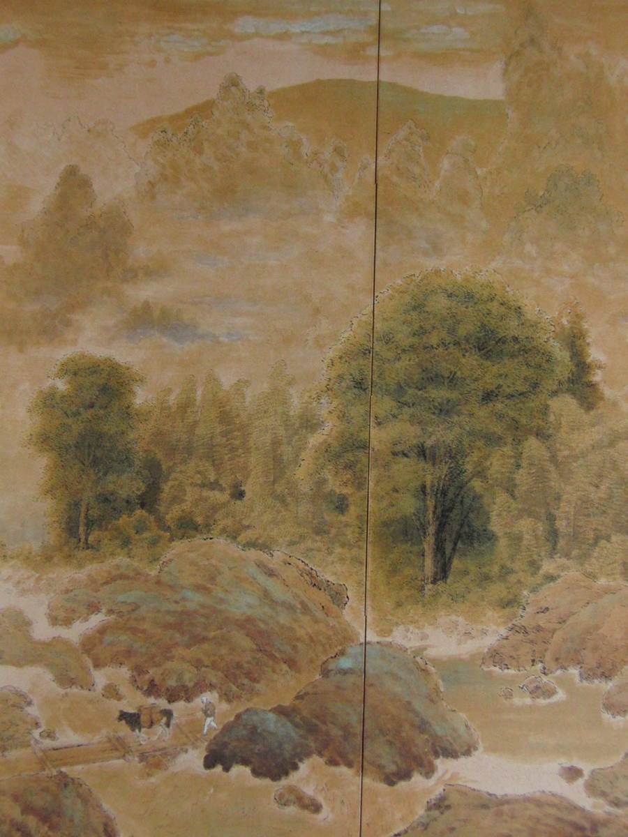 田川豊山, ｢耶馬渓風景｣, 希少な額装用大判画集の額装画, オーダーマット付･日本製新品額入り, 送料無料, 絵画, 油彩, 自然, 風景画