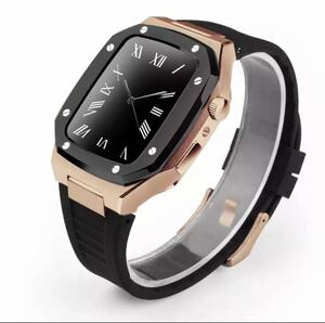  Apple часы покрытие высококлассный кейс S4/5/6/SE[44mm] rose Gold черный ремень [ резиновая лента ] apple watch