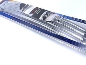 汎用バンパーガード４本セット　鏡面シルバーバンパーモール フロント　リア　　両面テープ装着　 40cm 　ヨーロピアンバンパーガード　