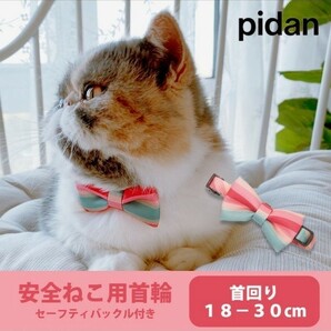 ペット用首輪 猫用 犬用 ネクタイ リボン 安全バックル pidan ピダン 猫 犬