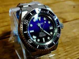 1円売切 SEIKO MOD カスタム時計 凸Sクラウン デイト自動巻き DEEP 検)SEA NH35A SUB -DWELLER