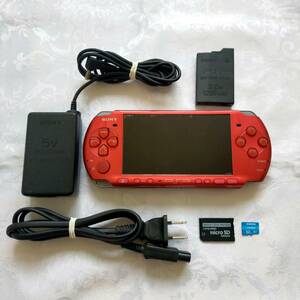 PSP 3000 すぐ遊べるセット(レッド) 32GB(メモリースティックアダプター&MicroSDカード)