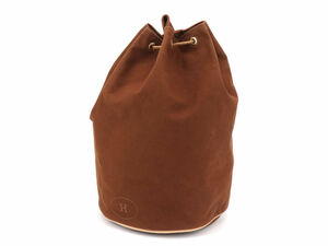 Hermes Porochon Mimil sac à cordon toile cuir marron sac à dos sac à dos sac à bandoulière sac à bandoulière utilisé livraison gratuite, Hermès, Sac, sac, autres