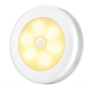 【VAPS_1】LED 人感センサーライト ホワイトボディ 《暖色光》 電池式 自動点灯 階段 屋内 部屋 玄関 トイレ キッチン 室内照明 送込