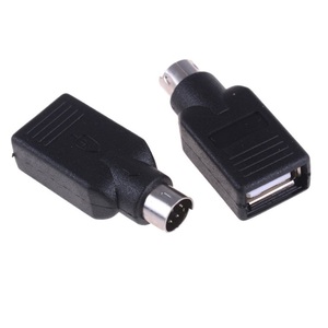 【vaps_3】USB-PS/2変換アダプターUSB→PS2 《ブラック》 コンバーター コネクタ キーボード マウス用 アダプタ 変換器 送込