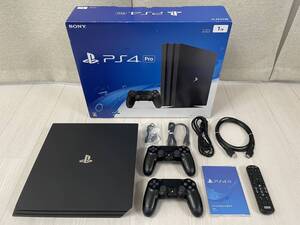 ◆美品・動作確認済◆SONY PlayStation 4 Pro ジェット・ブラック(CUH-7000BB01)※1TB SSD に換装済、コントローラー2個、リモコン付き
