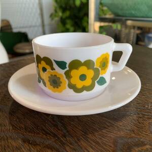[22010802HT]vintage/france/ France /arcopl/aruko Pal / Lotus / cup & saucer /C&S/used/.. city / present condition delivery / including in a package possibility /②