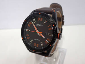 美品 CITIZEN/シチズン エコドライブ E111-S108705 ソーラー メンズ腕時計 動作品 管519