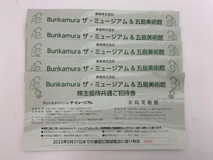 ◆大黒屋◆ Bunkamura ザ・ミュージアム　株主優待共通ご招待券 5枚セット 期限2022年5月31日迄　※レターパックライト送料込