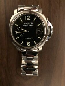 ☆美品☆PANERAI☆パネライ☆ルミノールマリーナ☆PAM00050☆ステンレスブレス☆文字盤ブラック☆自動巻き☆