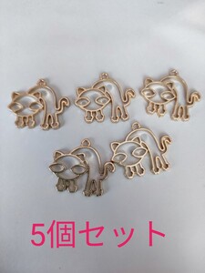 レジン枠 空枠 猫 5個セット