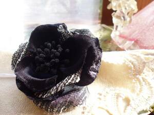  special price last 1* new goods tag attaching addenda corsage black flower case go in postage included * bell bed tweed ground auger nji-* domestic production black formal 