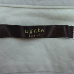 ●【agate】 メンズ 長袖シャツ Mサイズ 白 襟もと黄ばみありの画像2