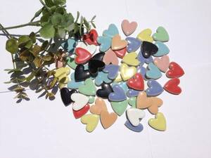  lovely Heart tile tile craft . miscellaneous goods making . please 200g color Mix 