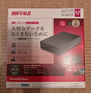 バッファロー USB3.2(Gen.1)対応外付けHDD 8TB ブラック HD-LE8U3-BB