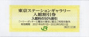 ◆.東京ステーションギャラリー(JR東京駅) 入館割引券(50％割引券) 1-20枚 2022/5/31期限 即決
