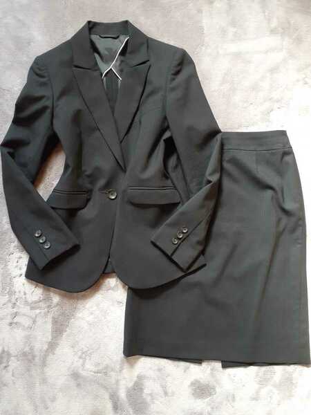 n-line precious　黒地織柄模様テーラードスーツ　5号