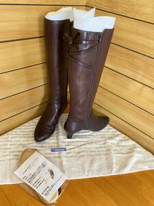 24.0cm rougenheur rouge n-ru original leather Brown beautiful legs long boots insole attaching 