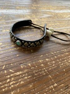 [HTC H tisi- leather black studs bracele bangle Hollywood Trading Company ]