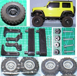 ミニッツ 4×4 ジムニー用 変換ハブ+RGTタイヤ灰+ボディ10mmリフトアップ 京商 Kyosho Kyosho Mini Z 4x4 Jimny