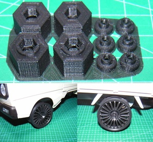3DプリンタPLA+ 1/10 WPL D12用 5mm→12mmホイール変換ハブ 「1台分」 スズキ キャリイ トラック ラジコン RC
