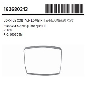 RMS 16368 0213 after market metal fittings ( meter lens ) Vespa V50 rectangle light for 
