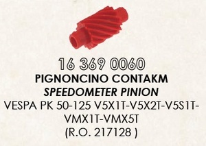 RMS 16369 0060 after market meter drive gear Vespa PK HP red 12T