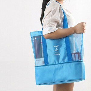 [bx7-a2] keep cool heat insulation leisure bag pool bag beach bag Jim bag tote bag sport bag blue 