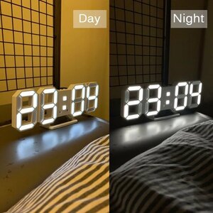 【Bタイプ】3D LED壁掛け時計,モダンなデザイン,デジタルテーブル,常夜灯,リビングルームの装飾