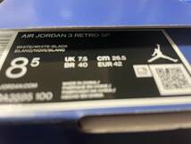 【未使用】SNKRS購入 / ★NIKE × FRAGMENT DESIGN AIR JORDAN 3 RETRO SP ★ / ◆ 26.5cm / 藤原ヒロシ◆_画像7