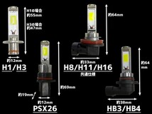 メール便送料無料 角度調整可能 ポルテ NNP1# H16.07～H24.06 HB4 COBチップ LEDフォグランプ 3000k 1600lm 36w ゴールデンイエロー_画像3