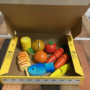 木製 おままごとセット 木のおもちゃ 知育玩具 ままごとセット お野菜セット　パン　さかな　果物