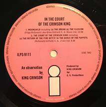 英LP「KING CRIMSON/In The Court Of The Crimson King(キングクリムゾン)」1969/1st(A2/B3)/island records/STEREO/ピンクiラベル/オリジ_画像4