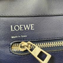 【最高級の逸品】美品 LOEWE ロエベ イーストウエストショッパー アナグラム レザー トートバッグ ハンド メンズ ビジネス A4 紺ネイビー_画像10