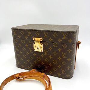 1円 美品『最高級の逸品』Louis Vuitton ルイヴィトン バニティ トレインケース モノグラム ベルト 着脱可 ショルダーバッグ BOX型 希少