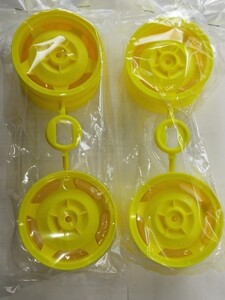 未使用 タミヤ 四駆スターディッシュホイール 前後セット スーパーアバンテ 純正品 プラズマエッジ2 TD4 TT02B イエロー
