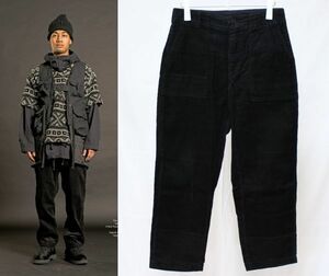 19AW Engineered Garments エンジニアードガーメンツ Fatigue Pant 8W Corduroy コーデュロイ ファティーグ パンツXS 黒 パッチワーク切替