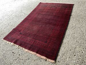 144×91cm アフガニスタン・ヘラート・アドラスカン産 絨毯 ラグ アンティーク家具 マジック カーペット 01AOBRM220125007D