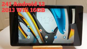 241 NEXUS7 2013 WiFiモデル Android 12 (カスタムROM) 16GB Black 