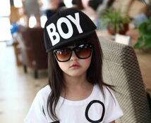 BOY GIRL 子供用帽子 キャップ ブラック キッズ HIPHOP 未使用_画像3