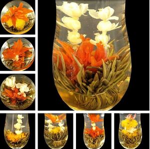 工芸茶10個入り 手作りお茶 緑茶 ハーブティー 花茶 美容茶 ジャスミン茶