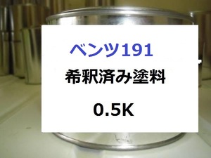 ◆ ベンツ191　希釈済　塗料　コスモブラックM