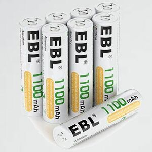 好評 新品 単4電池 EBL 4-M8 単四電池 充電池 充電式電池 1100mAhニッケル水素充電式電池、収納ケ-ス付き8パック