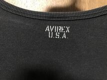 AVIREX アヴィレックス リブ長袖Tシャツ M ブラック Ｖネック_画像5