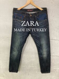 美品！ZARA 裾裏チェックデニム！トルコ製